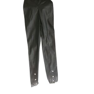 RtA Black Leather Trousers with Ankle Buttons